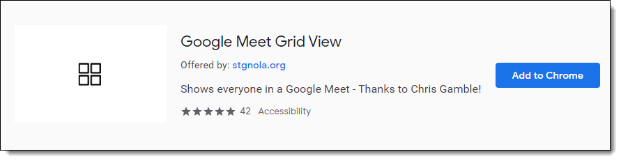 Chrome extension Google hangouts Grid View