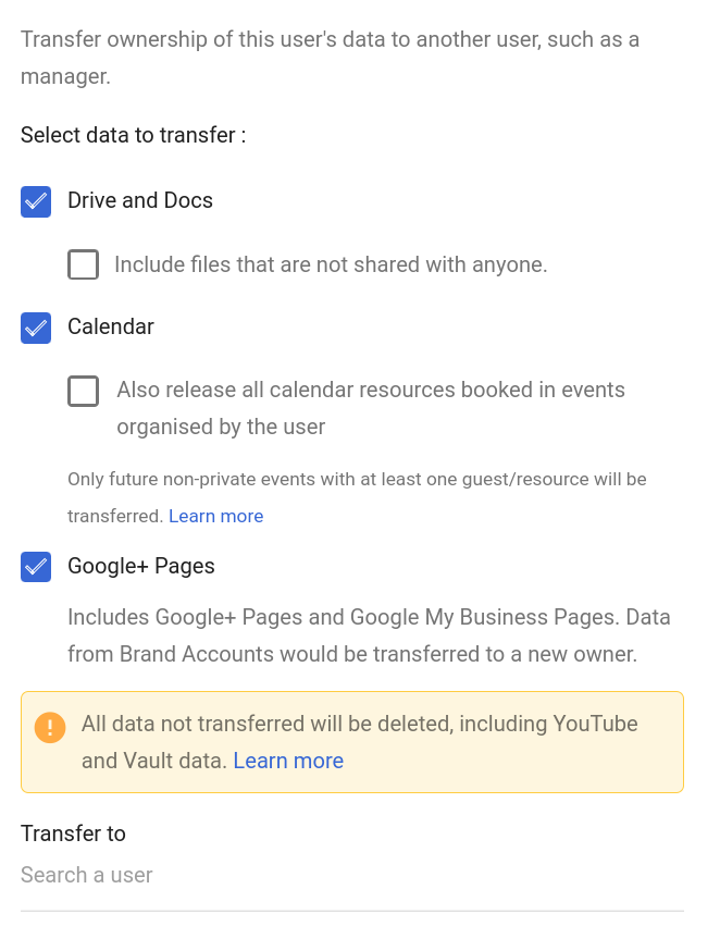 G Suite data when leaving company 2