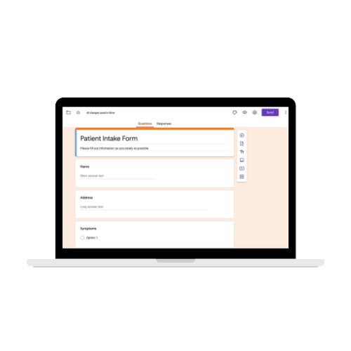 Patient Intake Forms with G Suite
